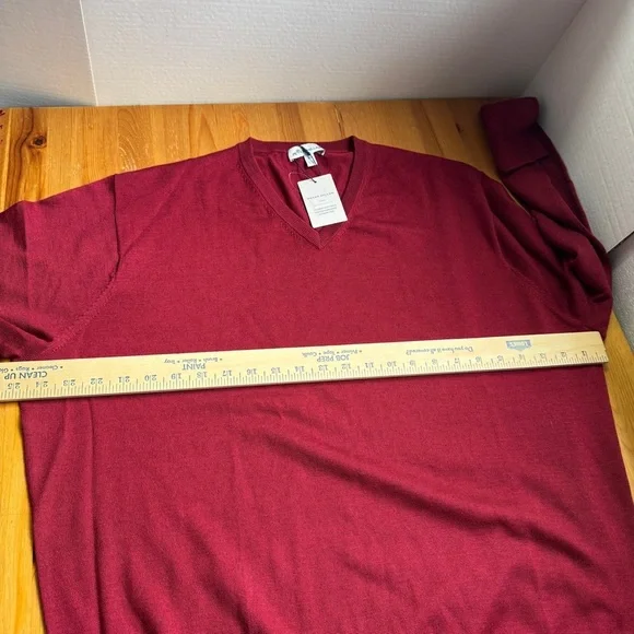 Peter Millar v-neck burgundy WOOL  sweater size XL NWT - Picture 5 of 11